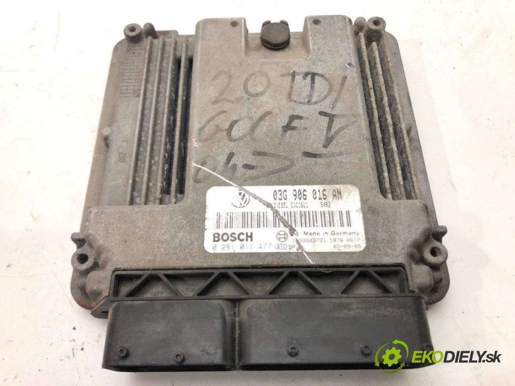 VW GOLF V (1K1) 2003 - 2010    2.0 TDI 103 kW [140 KM] olej napędowy 2004 - 2008  riadiaca jednotka Motor 03G906016AN (Riadiace jednotky)