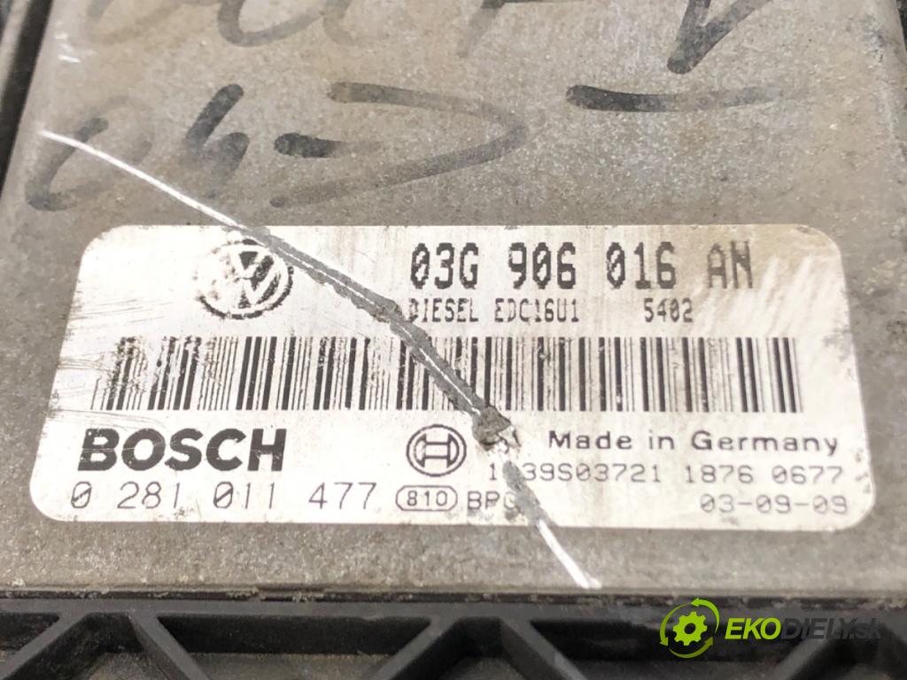 VW GOLF V (1K1) 2003 - 2010    2.0 TDI 103 kW [140 KM] olej napędowy 2004 - 2008  riadiaca jednotka Motor 03G906016AN (Riadiace jednotky)