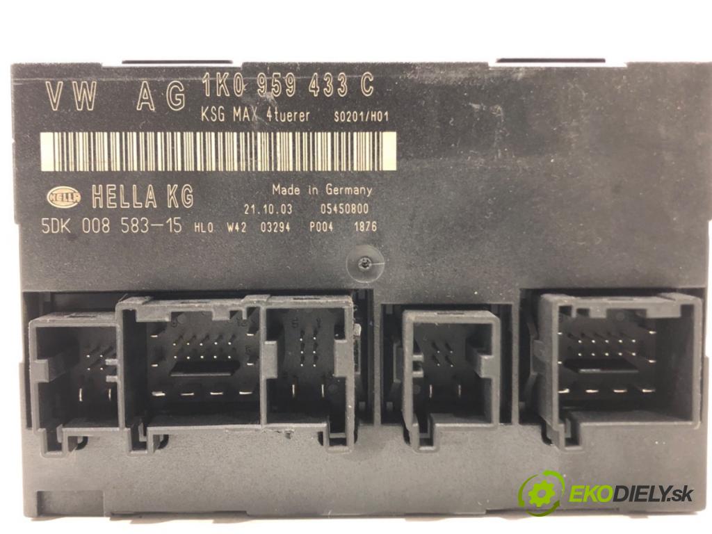 VW GOLF V (1K1) 2003 - 2010    2.0 TDI 103 kW [140 KM] olej napędowy 2004 - 2008  Modul komfortu 1K0959433C (Moduly komfortu)