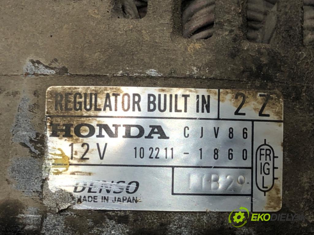 HONDA CR-V I (RD) 1995 - 2002    2.0 16V 4WD (RD1, RD3) 108 kW [147 KM] benzyna 1999 - 2002  Alternátor 102211-1860 (Alternátory)