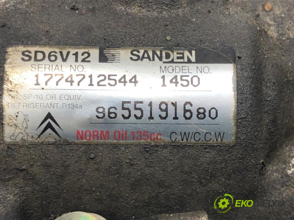 CITROEN C2 (JM_) 2003 - 2017    1.4 54 kW [73 KM] benzyna 2003 - 2009  Kompresor klimatizácie 9655191680 (Kompresory klimatizácie)