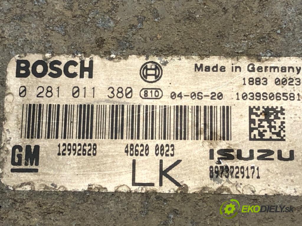 OPEL ASTRA H (A04) 2004 - 2014    1.7 CDTI (L48) 74 kW [100 KM] olej napędowy 2004 - 2010  riadiaca jednotka Motor 0281011380 12992628 (Riadiace jednotky)