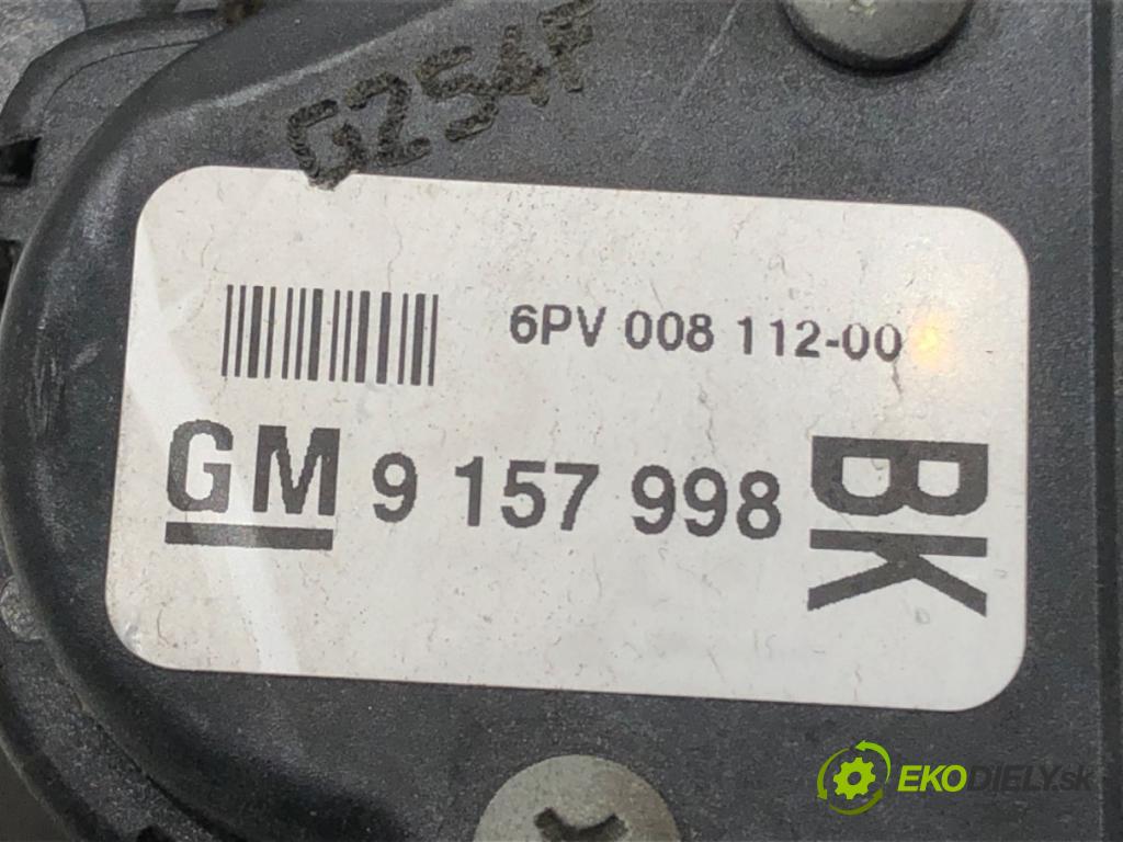 OPEL ASTRA H (A04) 2004 - 2014    1.7 CDTI (L48) 74 kW [100 KM] olej napędowy 2004 - 2010  Potenciometer plynu 9157998 (Pedále)