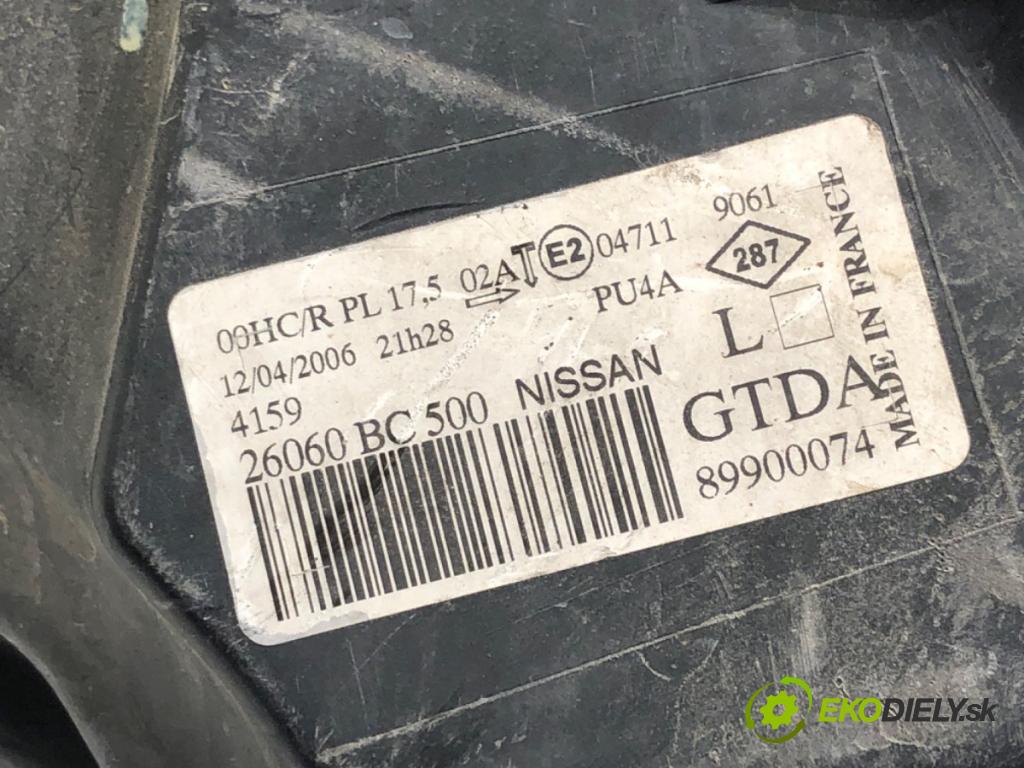 NISSAN MICRA III (K12) 2002 - 2010    1.2 16V 48 kW [65 KM] benzyna 2003 - 2010  světlomet levý přední část 26060BC500