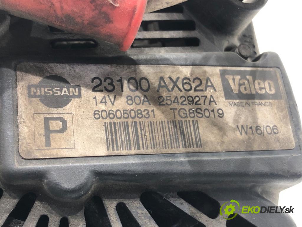 NISSAN MICRA III (K12) 2002 - 2010    1.2 16V 48 kW [65 KM] benzyna 2003 - 2010  Alternátor 23100AX62A (Alternátory)