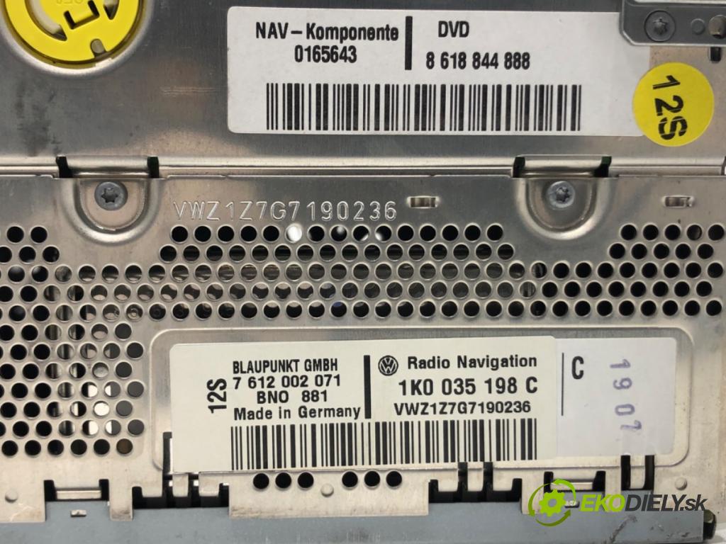 VW PASSAT B6 Variant (3C5) 2005 - 2011    1.9 TDI 77 kW [105 KM] olej napędowy 2005 - 2010  RADIO 1K0035198C (Audio zariadenia)