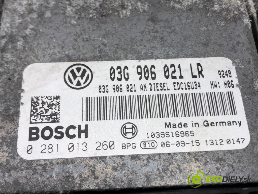 VW PASSAT B6 Variant (3C5) 2005 - 2011    1.9 TDI 77 kW [105 KM] olej napędowy 2005 - 2010  riadiaca jednotka Motor 03G906021LR (Riadiace jednotky)