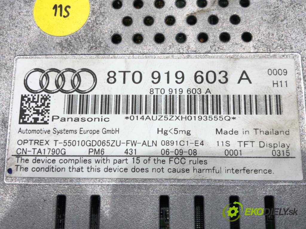 AUDI A4 B8 Avant (8K5) 2007 - 2015    2.0 TDI 105 kW [143 KM] olej napędowy 2008 - 2015  Dislpej 8T0919603A (Prístrojové dosky, displeje)