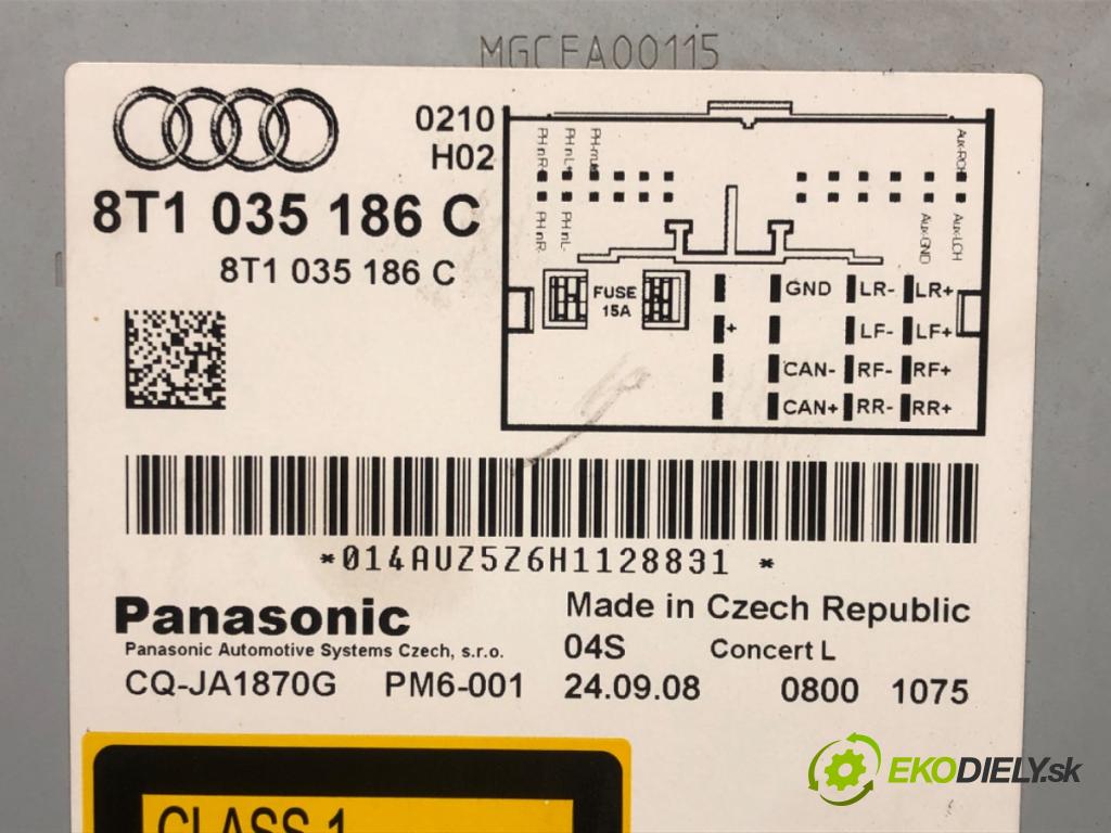 AUDI A4 B8 Avant (8K5) 2007 - 2015    2.0 TDI 105 kW [143 KM] olej napędowy 2008 - 2015  RADIO 8T1035186C (Audio zariadenia)