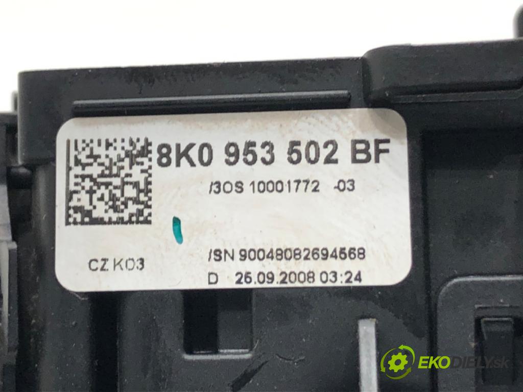 AUDI A4 B8 Avant (8K5) 2007 - 2015    2.0 TDI 105 kW [143 KM] olej napędowy 2008 - 2015  Prepínač kombinovaný 8K0953502BF (Prepínače, spínače, tlačidlá a ovládače kúrenia)