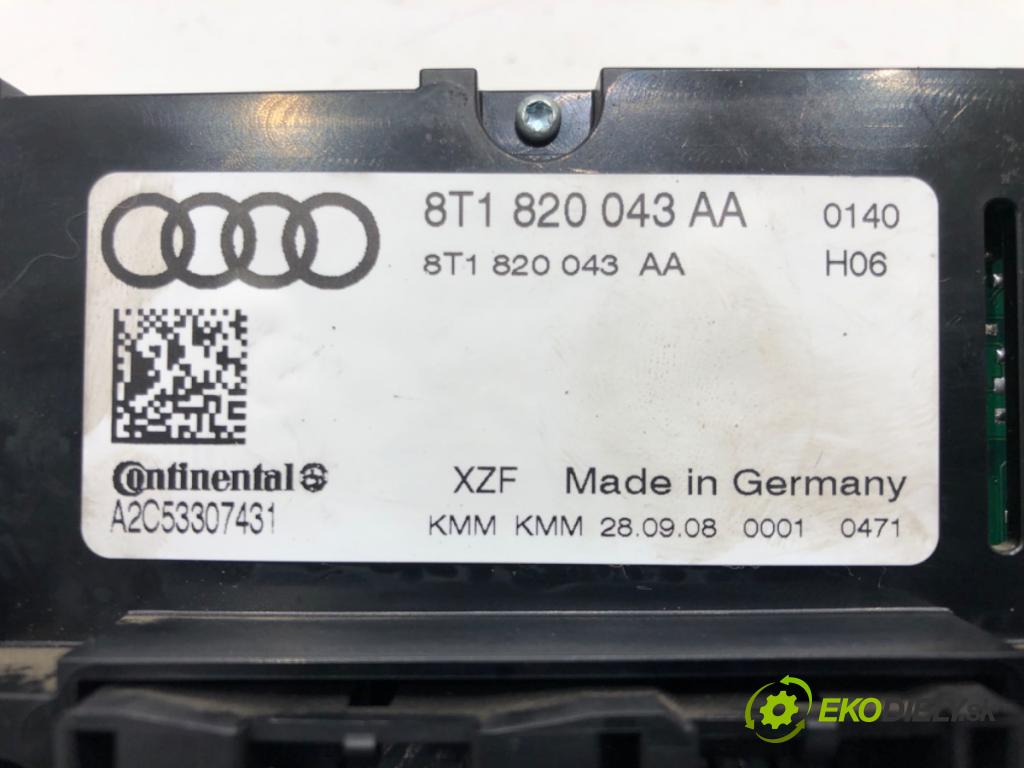 AUDI A4 B8 Avant (8K5) 2007 - 2015    2.0 TDI 105 kW [143 KM] olej napędowy 2008 - 2015  Panel ovládania kúrenia 8T1820043AA (Prepínače, spínače, tlačidlá a ovládače kúrenia)