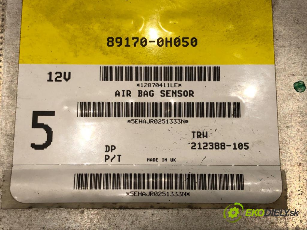 TOYOTA AYGO (_B1_) 2005 - 2014    1.4 HDi (WNB10_) 40 kW [54 KM] olej napędowy 2005 - 2010  senzor airbag 89170-0H050 (Snímače)