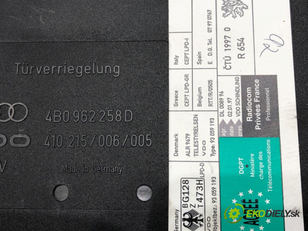 AUDI A6 C5 (4B2) 1997 - 2005    2.4 121 kW [165 KM] benzyna 1997 - 2005  Modul komfortu 4B0962258D (Moduly komfortu)