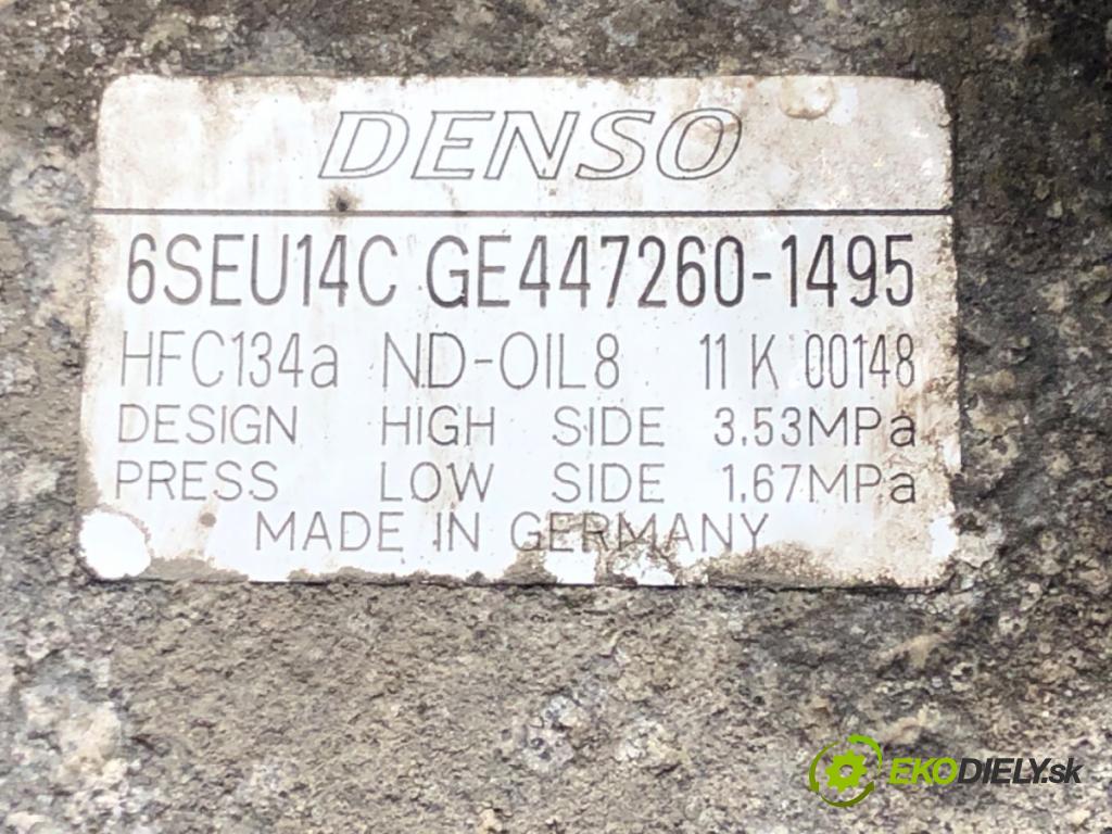 TOYOTA AURIS (_E15_) 2006 - 2012    1.6 (ZRE151_) 91 kW [124 KM] benzyna 2007 - 2012  Kompresor klimatizácie 447260-1495 (Kompresory klimatizácie)