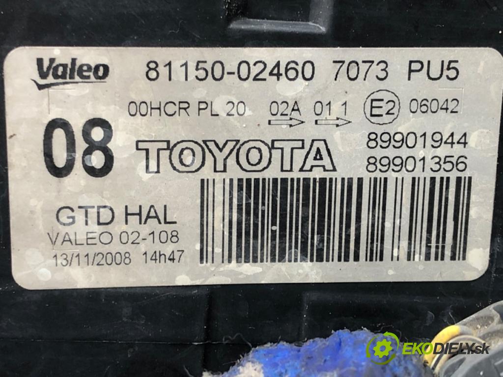 TOYOTA AURIS (_E15_) 2006 - 2012    1.6 (ZRE151_) 91 kW [124 KM] benzyna 2007 - 2012  světlomet levý přední část 81150-02460