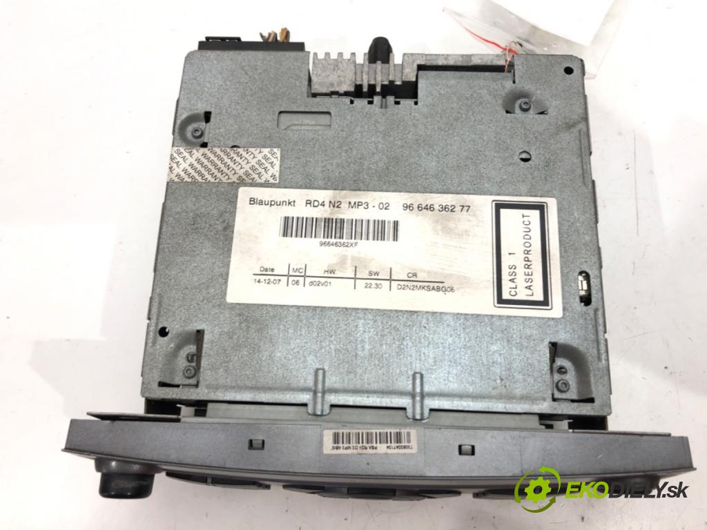 PEUGEOT 407 SW (6E_) 2004 - 2011    1.6 HDi 110 80 kW [109 KM] olej napędowy 2004 - 2010  RADIO 9664636277 (Audio zariadenia)