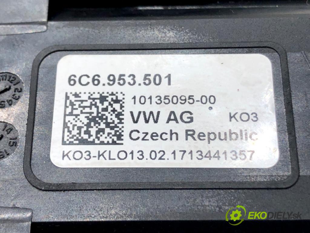 SKODA RAPID (NH3, NK3, NK6) 2012 - 2022    1.2 TSI 66 kW [90 KM] benzyna 2015 - 2019  Prepínač kombinovaný 6C6953501 (Prepínače, spínače, tlačidlá a ovládače kúrenia)
