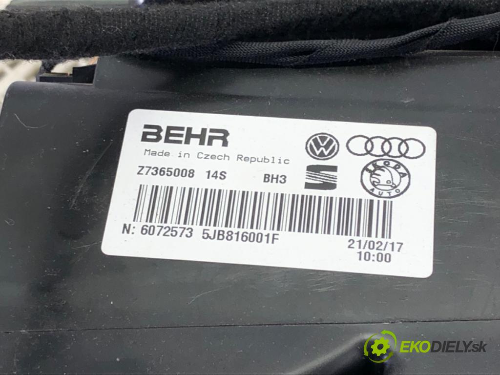 SKODA RAPID (NH3, NK3, NK6) 2012 - 2022    1.2 TSI 66 kW [90 KM] benzyna 2015 - 2019  topné těleso radiátor topení 5JB816001F (Radiátory topení)