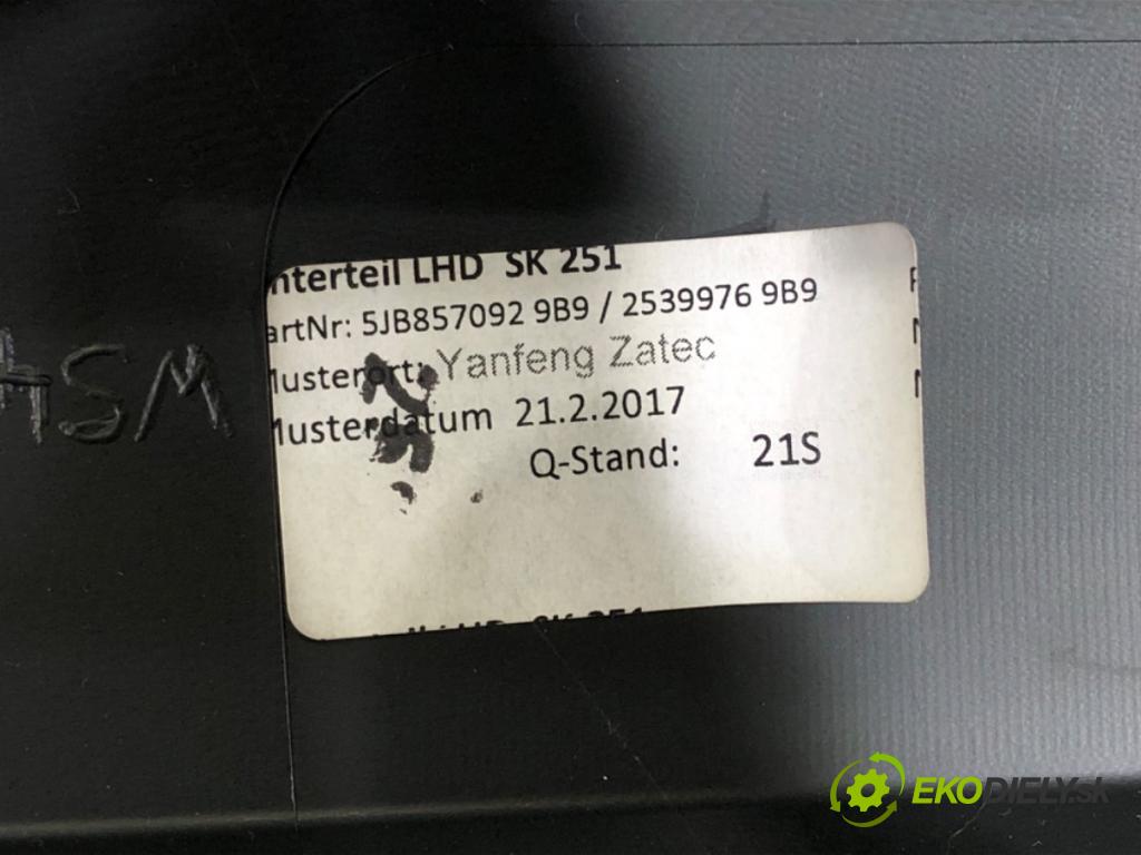 SKODA RAPID (NH3, NK3, NK6) 2012 - 2022    1.2 TSI 66 kW [90 KM] benzyna 2015 - 2019  palubní doska  (Palubní desky)