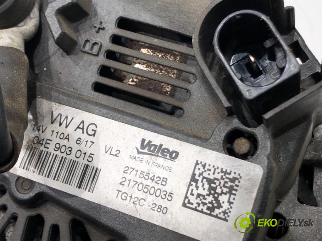 SKODA RAPID (NH3, NK3, NK6) 2012 - 2022    1.2 TSI 66 kW [90 KM] benzyna 2015 - 2019  Alternátor 04E903015 (Alternátory)