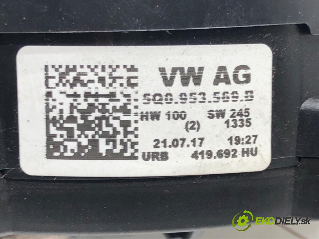 SKODA OCTAVIA III Combi (5E5, 5E6) 2012 - 2022    1.4 TSI 110 kW [150 KM] benzyna 2014 - 2020  Krúžok, slimák airbag 5Q0953569B (Airbagy)