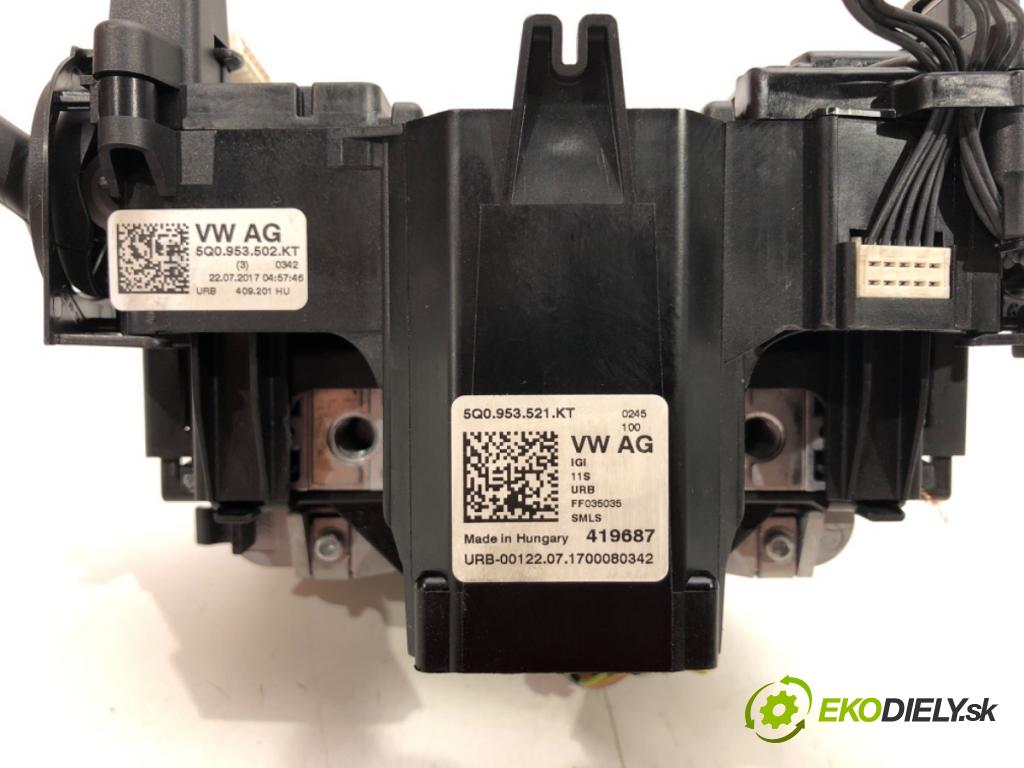 SKODA OCTAVIA III Combi (5E5, 5E6) 2012 - 2022    1.4 TSI 110 kW [150 KM] benzyna 2014 - 2020  Prepínač kombinovaný 5Q0953521KT (Prepínače, spínače, tlačidlá a ovládače kúrenia)