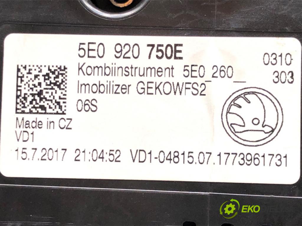 SKODA OCTAVIA III Combi (5E5, 5E6) 2012 - 2022    1.4 TSI 110 kW [150 KM] benzyna 2014 - 2020  Prístrojovka 5E0920750E (Prístrojové dosky, displeje)