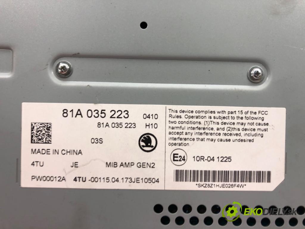 SKODA OCTAVIA III Combi (5E5, 5E6) 2012 - 2022    1.4 TSI 110 kW [150 KM] benzyna 2014 - 2020  Zosilňovač 81A035223 (Zosilňovače)