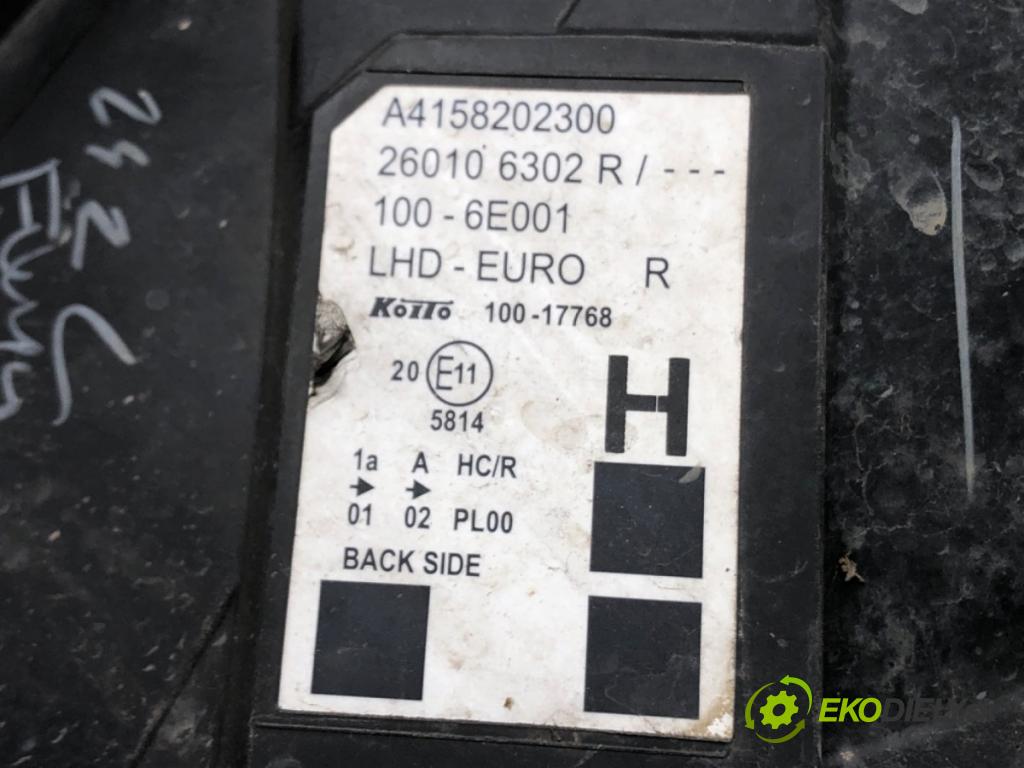 MERCEDES-BENZ CITAN Mixto (Double Cabin) (W415) 2012 - 2021    109 CDI (415.603, 415.605) 66 kW [90 KM] olej napędowy 2012 - 2021  Svetlomet pravy A4158202300 (Pravé)