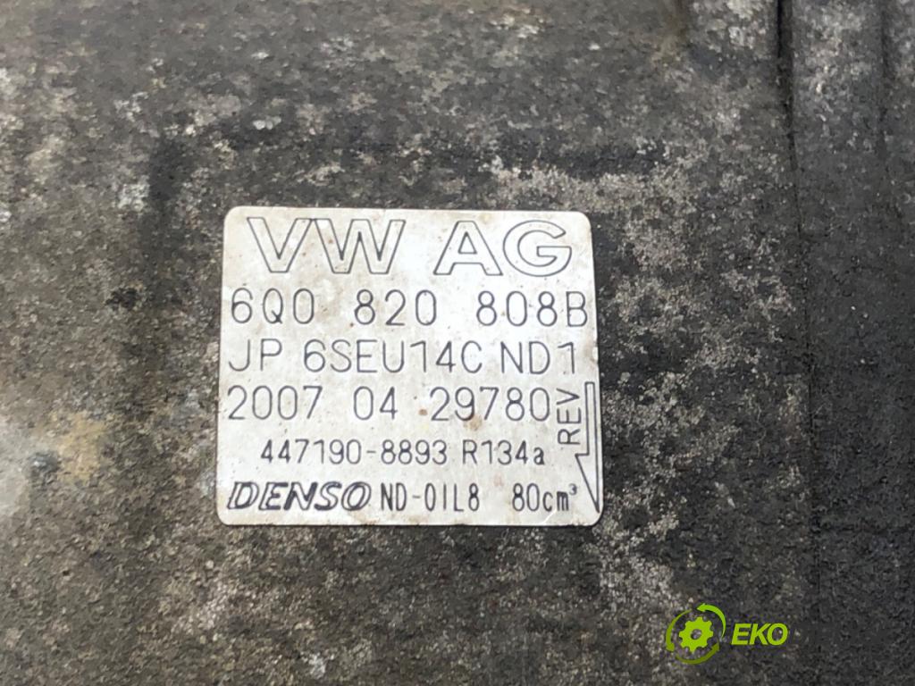 SEAT IBIZA III (6L1) 2002 - 2009    1.4 16V 63 kW [86 KM] benzyna 2006 - 2009  Kompresor klimatizácie 6Q0820808B (Kompresory klimatizácie)