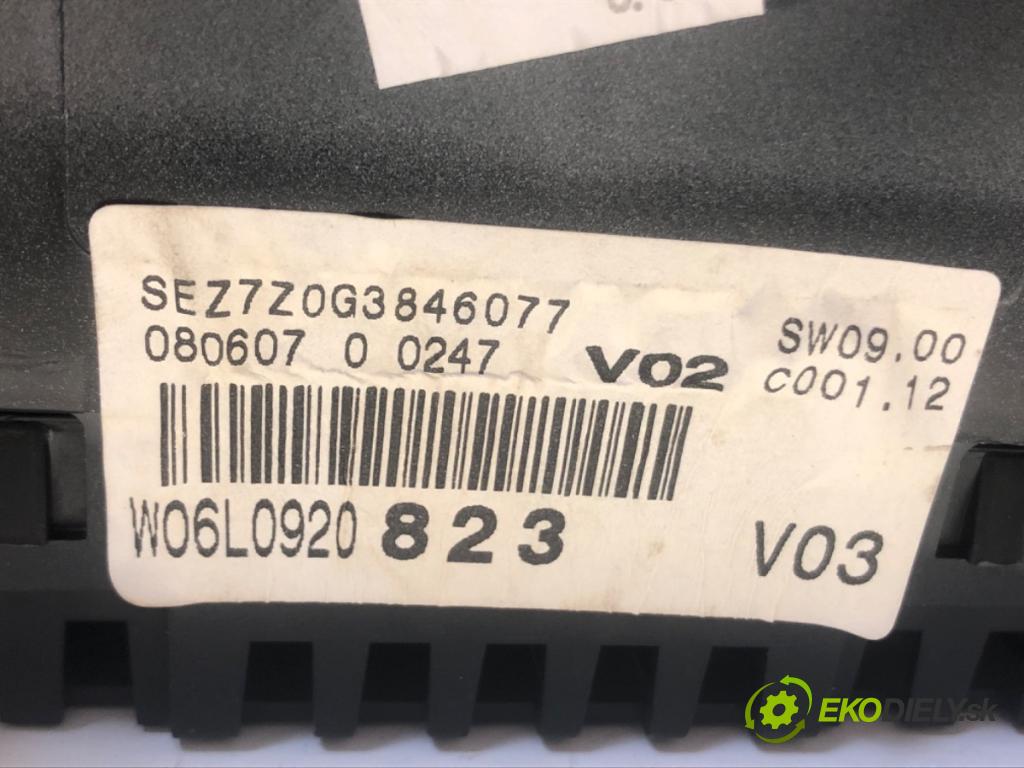 SEAT IBIZA III (6L1) 2002 - 2009    1.4 16V 63 kW [86 KM] benzyna 2006 - 2009  Prístrojovka 6L0920823 (Prístrojové dosky, displeje)