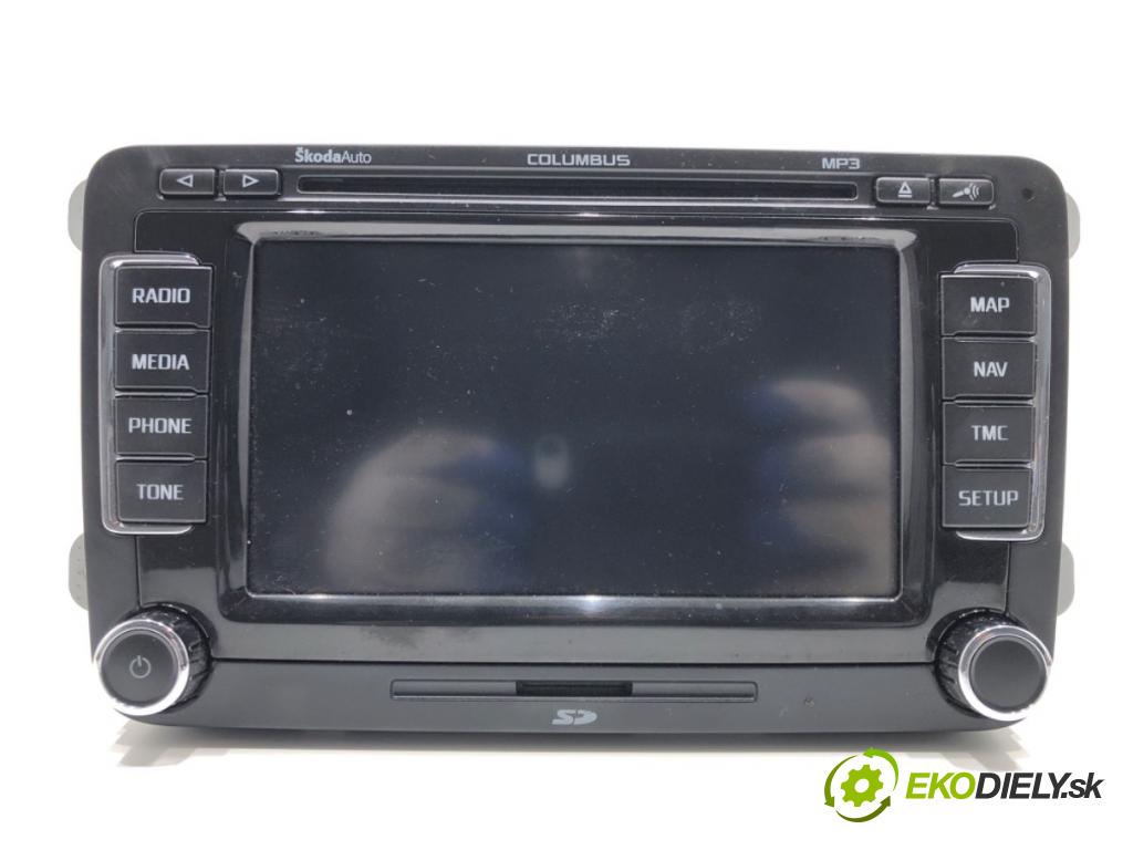 SKODA SUPERB II Kombi (3T5) 2009 - 2015    2.0 TDI 125 kW [170 KM] olej napędowy 2009 - 2015  RADIO Navigácia 3T0035680A (Audio zariadenia)