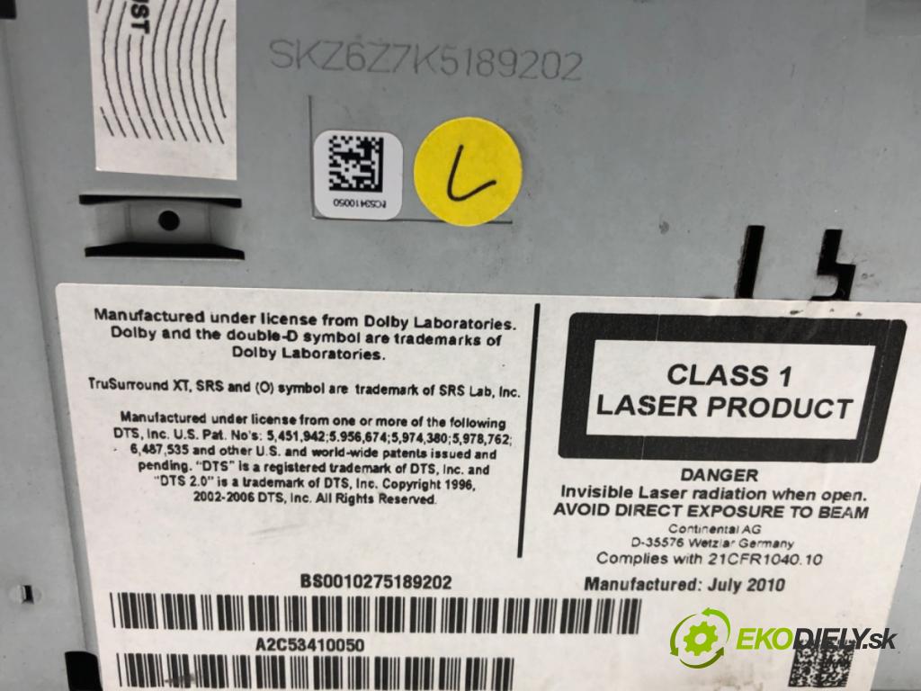 SKODA SUPERB II Kombi (3T5) 2009 - 2015    2.0 TDI 125 kW [170 KM] olej napędowy 2009 - 2015  RADIO Navigácia 3T0035680A (Audio zariadenia)