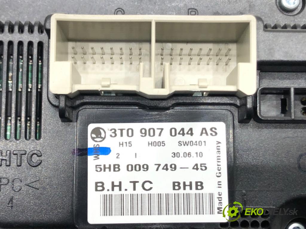 SKODA SUPERB II Kombi (3T5) 2009 - 2015    2.0 TDI 125 kW [170 KM] olej napędowy 2009 - 2015  Panel ovládania kúrenia 3T0907044AS (Prepínače, spínače, tlačidlá a ovládače kúrenia)