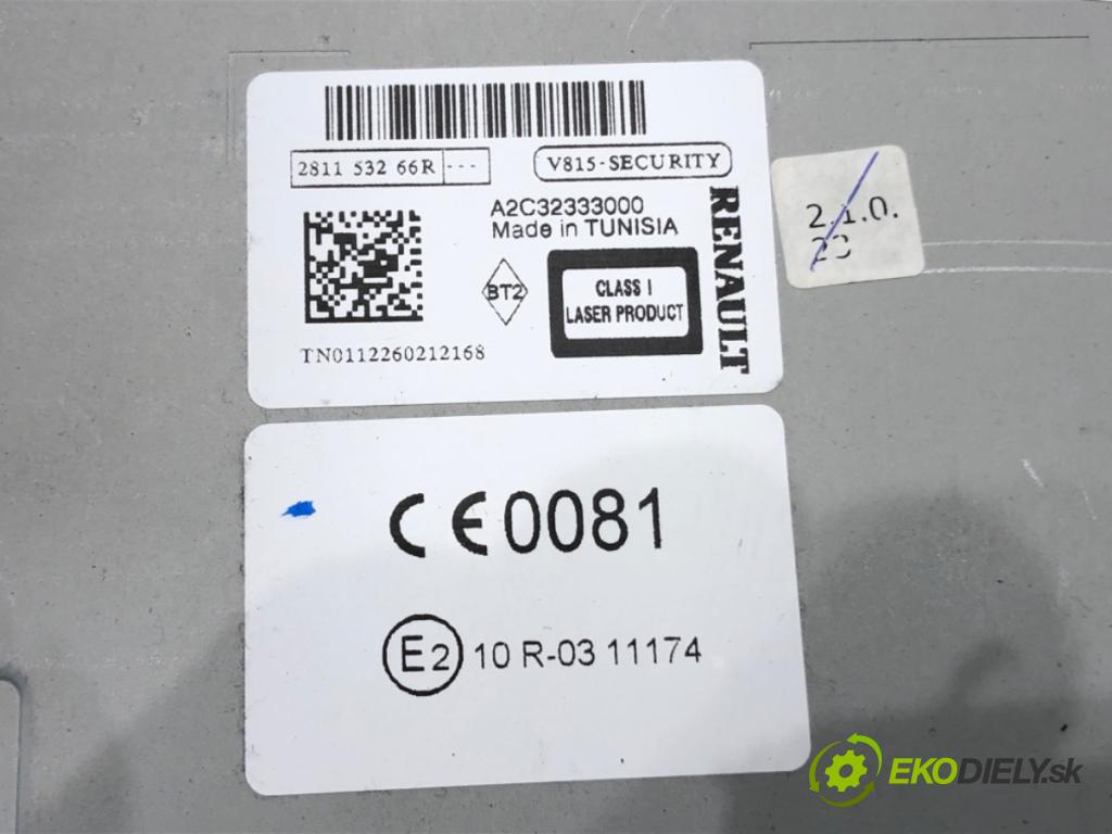 RENAULT MEGANE III Grandtour (KZ0/1) 2008 - 2022    1.6 dCi (KZ00, KZ12, KZ13) 96 kW [130 KM] olej napędowy 2011 - 2022  RADIO 281153266R (Audio zariadenia)