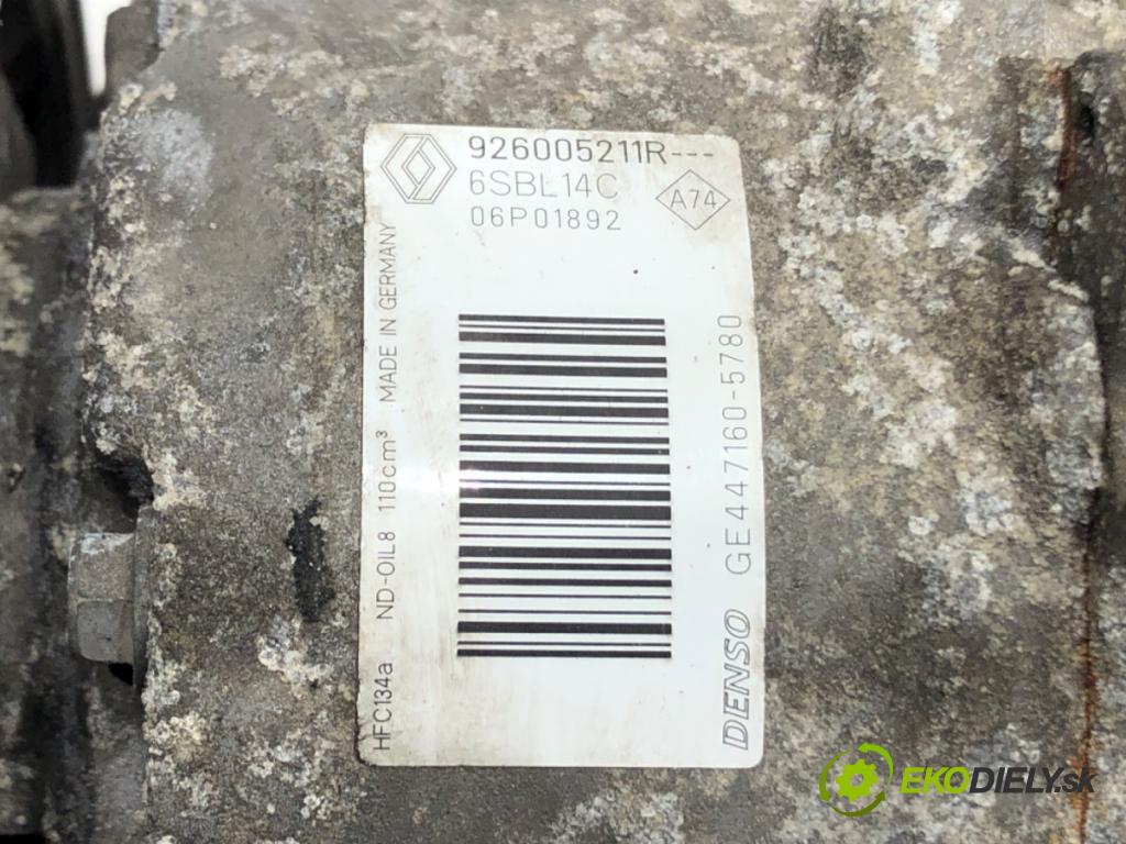 RENAULT MEGANE III Grandtour (KZ0/1) 2008 - 2022    1.6 dCi (KZ00, KZ12, KZ13) 96 kW [130 KM] olej napędowy 2011 - 2022  Kompresor klimatizácie 926005211R (Kompresory klimatizácie)