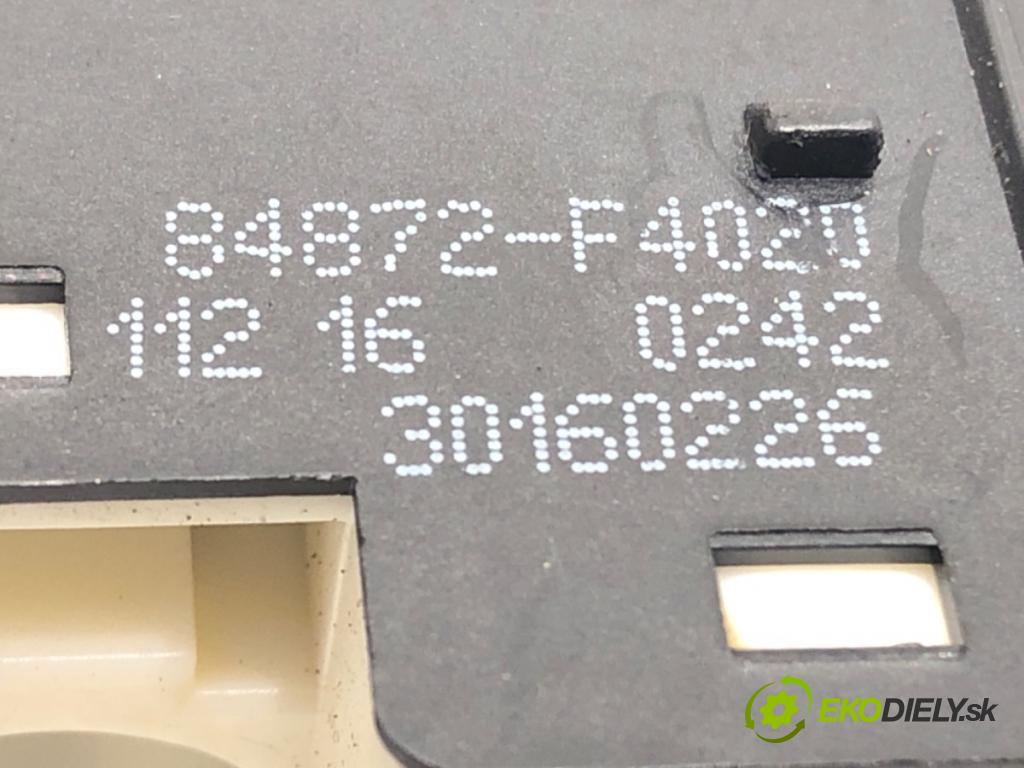TOYOTA C-HR (_X1_) 2016 - 2022    1.8 Hybrid (ZYX10_, ZYX11_) 90 kW [122 KM] Hybryda silnik benzynowy / elektryczny 2016 - 2022  Prepínač nastavenia spätných zrkadiel 84872-F4020 (Prepínač/spínač/tlačidlo a ovládač kúrenia)