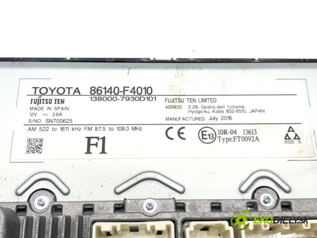 TOYOTA C-HR (_X1_) 2016 - 2022    1.8 Hybrid (ZYX10_, ZYX11_) 90 kW [122 KM] Hybryda silnik benzynowy / elektryczny 2016 - 2022  Dislpej 86140-F4010 (Prístrojová doska, displej)