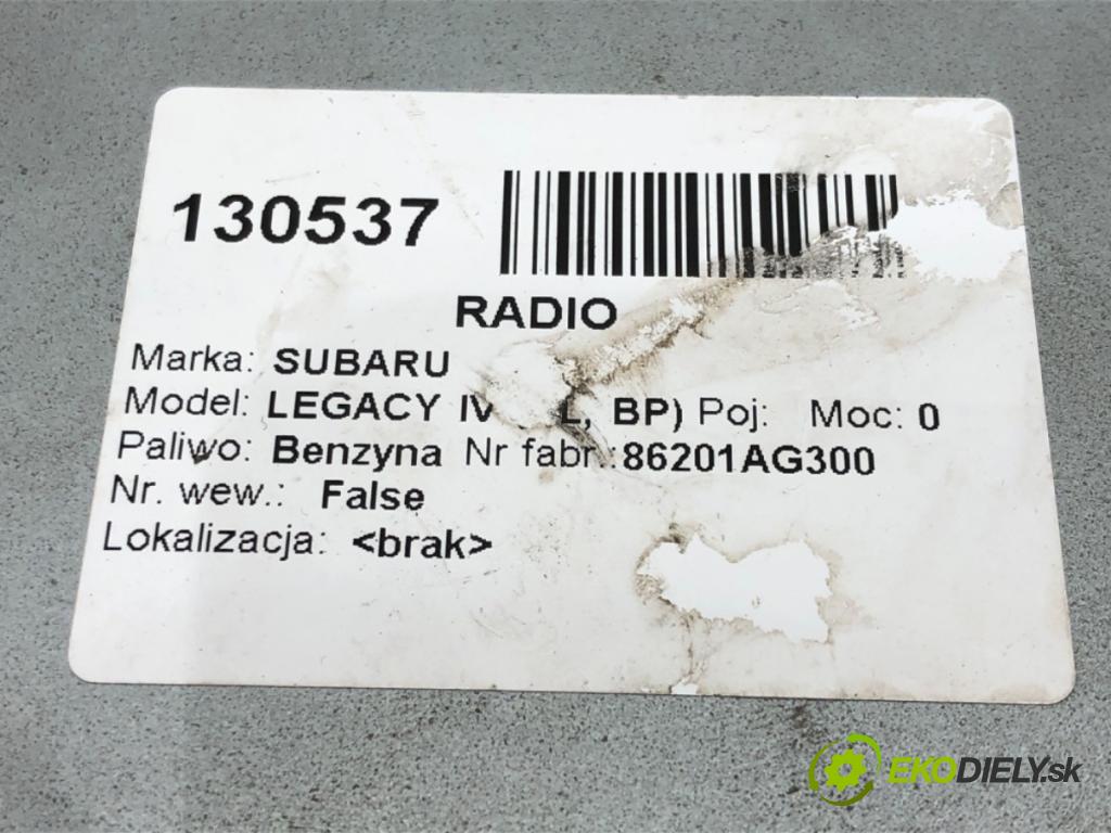 SUBARU LEGACY IV (BL) 2003 - 2015    2.0 AWD (BL5) 101 kW [138 KM] benzyna 2003 - 2005  Panel ovládania kúrenia 86201AG300 (Prepínače, spínače, tlačidlá a ovládače kúrenia)