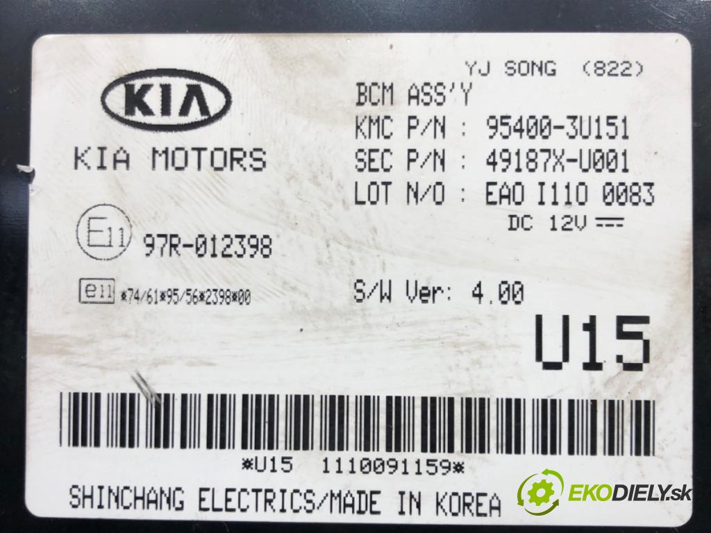 KIA SPORTAGE III (SL) 2009 - 2022    2.0 CRDi AWD 100 kW [136 KM] olej napędowy 2010 - 2022  Modul BCM 95400-3U151 (Ostatné)