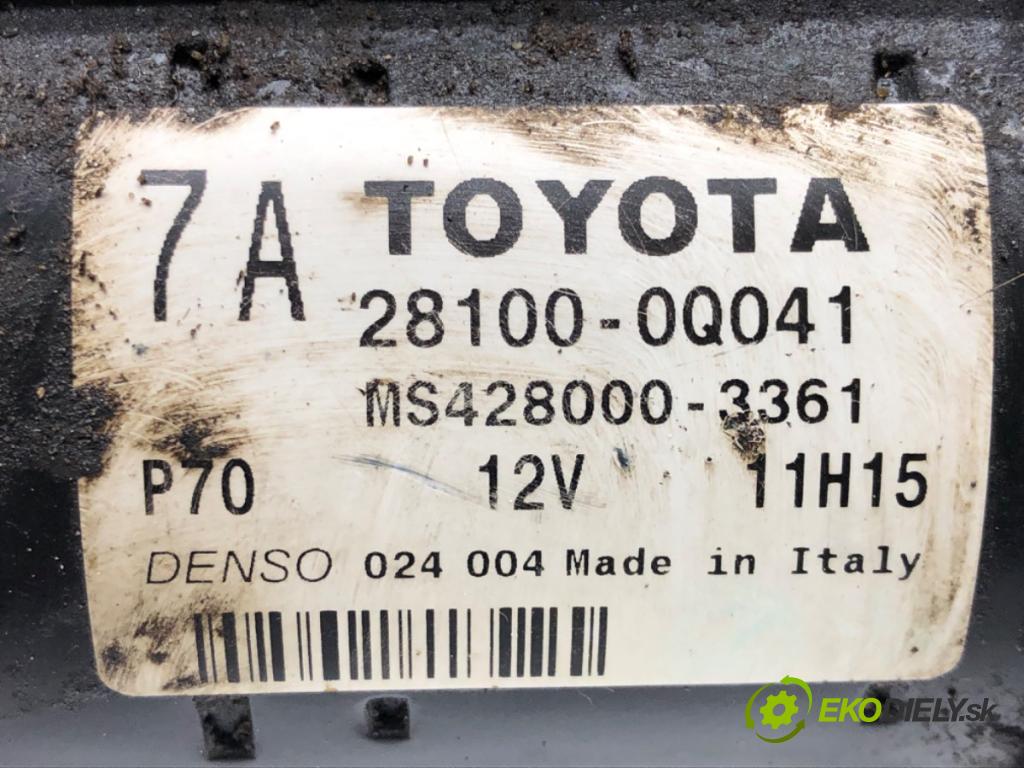 TOYOTA YARIS (_P9_) 2005 - 2014    1.0 VVT-i (KSP90_) 51 kW [69 KM] benzyna 2005 - 2011  Štartér 28100-0Q041 (Štartéry)
