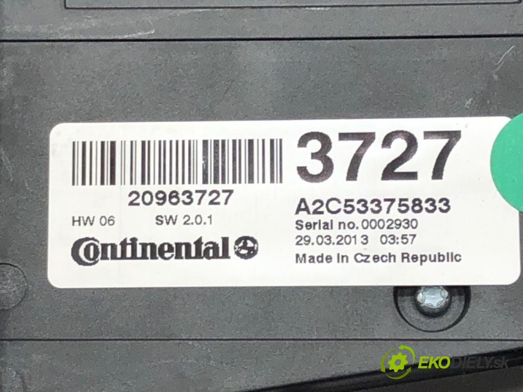 OPEL ZAFIRA TOURER C (P12) 2011 - 2022    2.0 CDTi (75) 121 kW [165 KM] olej napędowy 2011 - 2022  Panel ovládania radia 20963727 (Prepínače, spínače, tlačidlá a ovládače kúrenia)