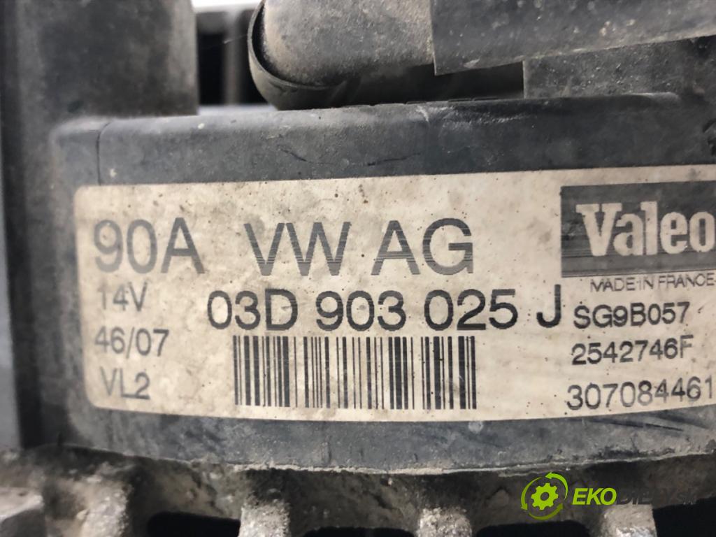 VW POLO (9N_, 9A_) 2001 - 2014    1.2 12V 51 kW [69 KM] benzyna 2007 - 2009  Alternátor 03D903025J (Alternátory)
