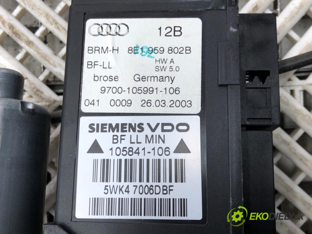 AUDI A4 B6 Avant (8E5) 2000 - 2005    2.0 96 kW [130 KM] benzyna 2001 - 2004  mechanismus okna pravý přední část 8E1959802B
