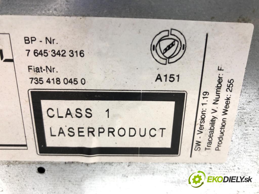 FIAT CROMA (194_) 2005 - 2022    1.9 D Multijet (194AXC1B, 194AXC12) 110 kW [150 KM] olej napędowy 2005 - 2011  RADIO 7354180450 (Audio zariadenia)