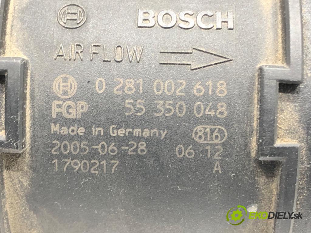 FIAT CROMA (194_) 2005 - 2022    1.9 D Multijet (194AXC1B, 194AXC12) 110 kW [150 KM] olej napędowy 2005 - 2011  Váha vzduchu 0281002618 (Váhy vzduchu)