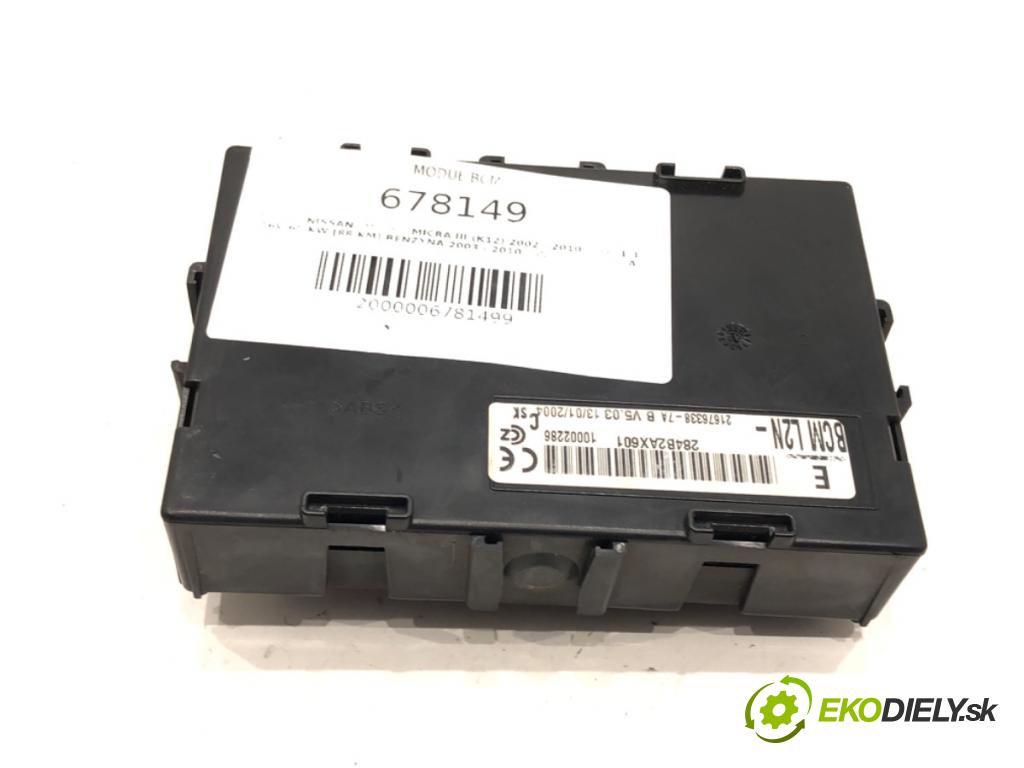 NISSAN MICRA III (K12) 2002 - 2010    1.4 16V 65 kW [88 KM] benzyna 2003 - 2010  Modul BCM 284B2AX601 (Ostatné)