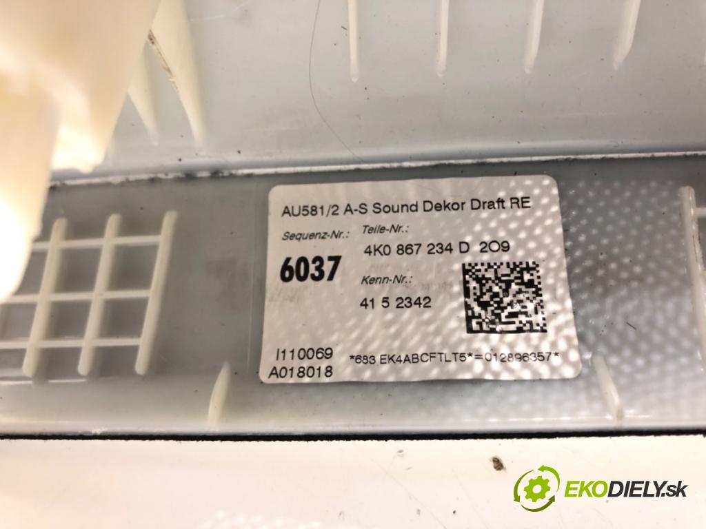 AUDI A6 C8 Avant (4A5) 2018 - 2022    40 TDI Mild Hybrid quattro 150 kW [204 KM] Hybryda silnik Diesla / elektryczny 2018 - 2022  Clona stĺpika predný pravá 4K0867234D