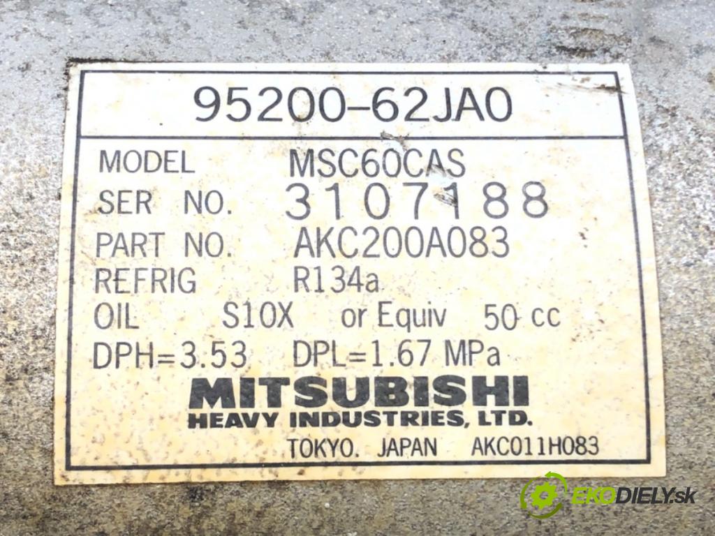 SUZUKI SX4 (EY, GY) 2006 - 2022    1.6 VVT (RW 416) 88 kW [120 KM] benzyna 2009 - 2022  Kompresor klimatizácie 95200-62JA0 (Kompresory klimatizácie)