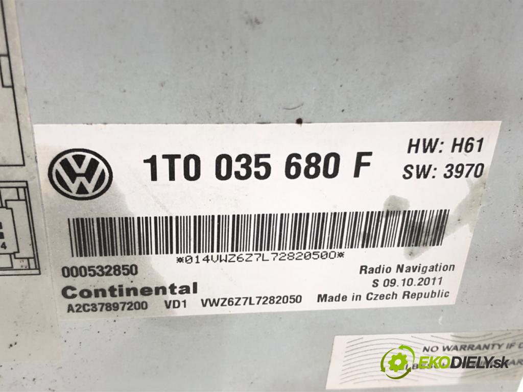 VW PASSAT B7 (362) 2010 - 2015    2.0 TDI 125 kW [170 KM] olej napędowy 2010 - 2014  RADIO 1T0035680F (Audio zariadenia)
